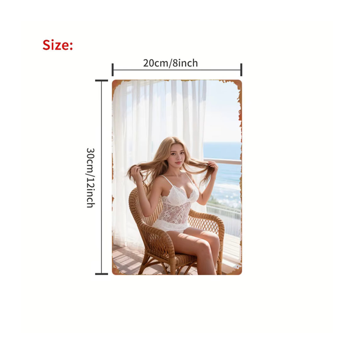 Metall-Blechschild CIFBUY Beach Lingerie Wanddekoration mehrfarbig B: 30,5 cm, H: 20,3 cm - Bild 2