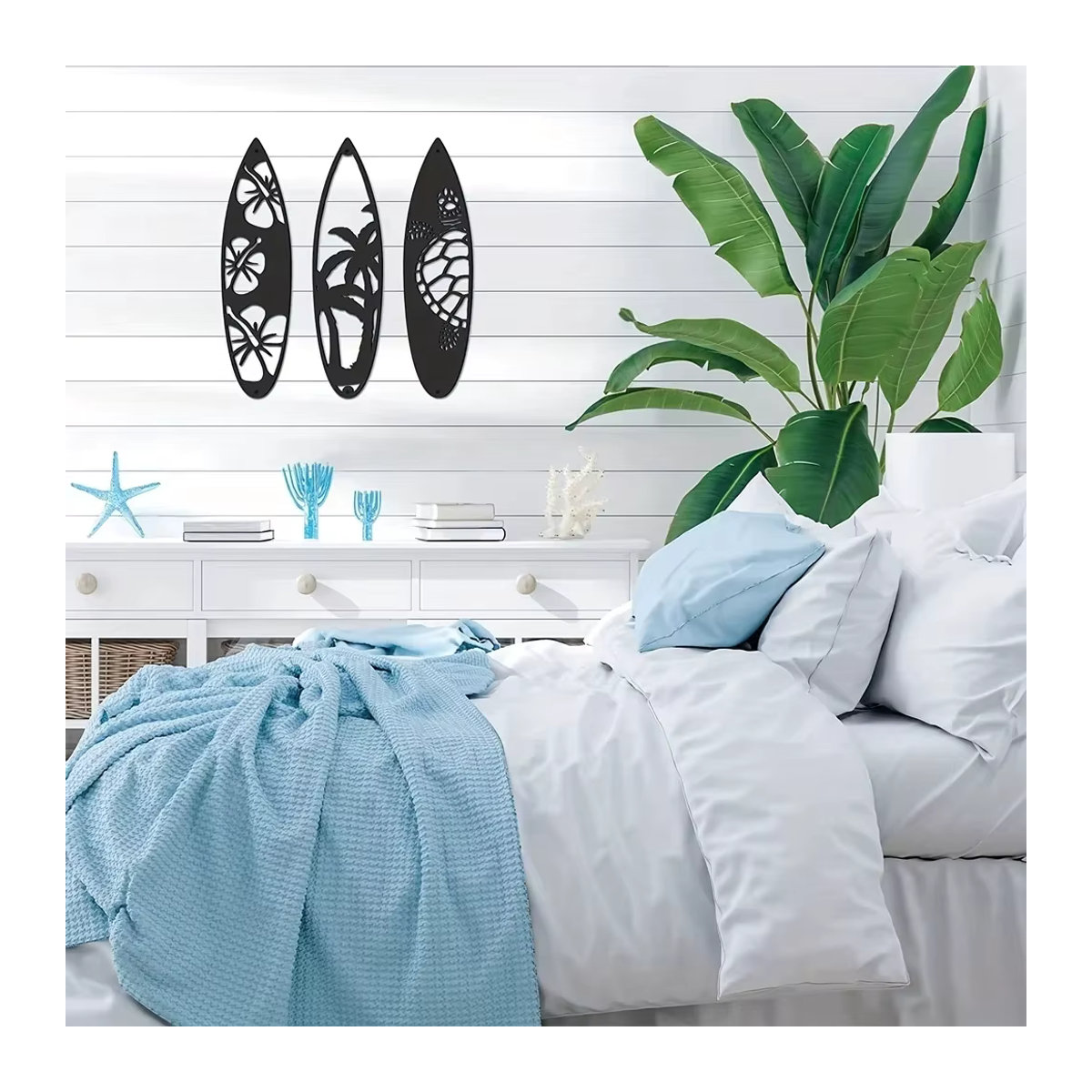 Metall Wanddekoration Surfbrett und Palme für Sommer und Strand Design - Bild 4