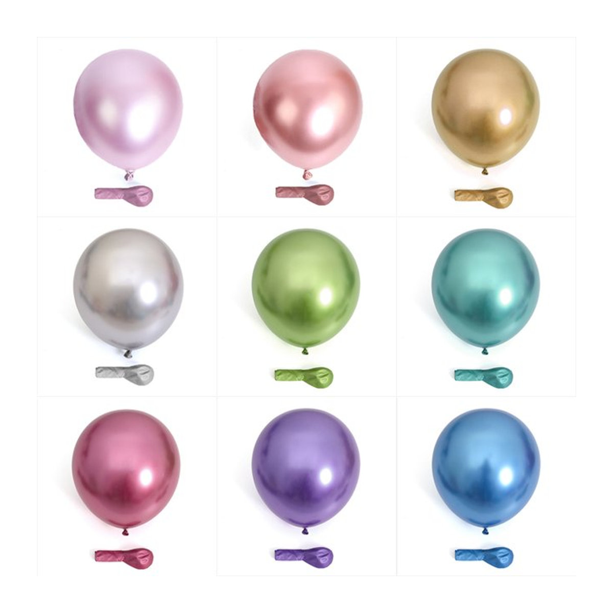 Metallic-Geburtstagsballons in Chrom-Optik für Geburtstag, Babyparty und Hochzeit, rund, verschiedene Farben - Bild 1