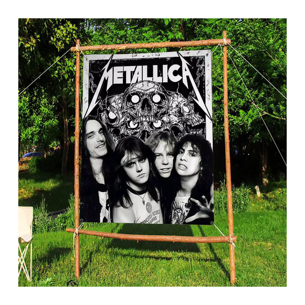 Metallica DIY-Flagge Wandkunst in Schwarz und Weiß für Wohnzimmer und Zuhause - Bild 2
