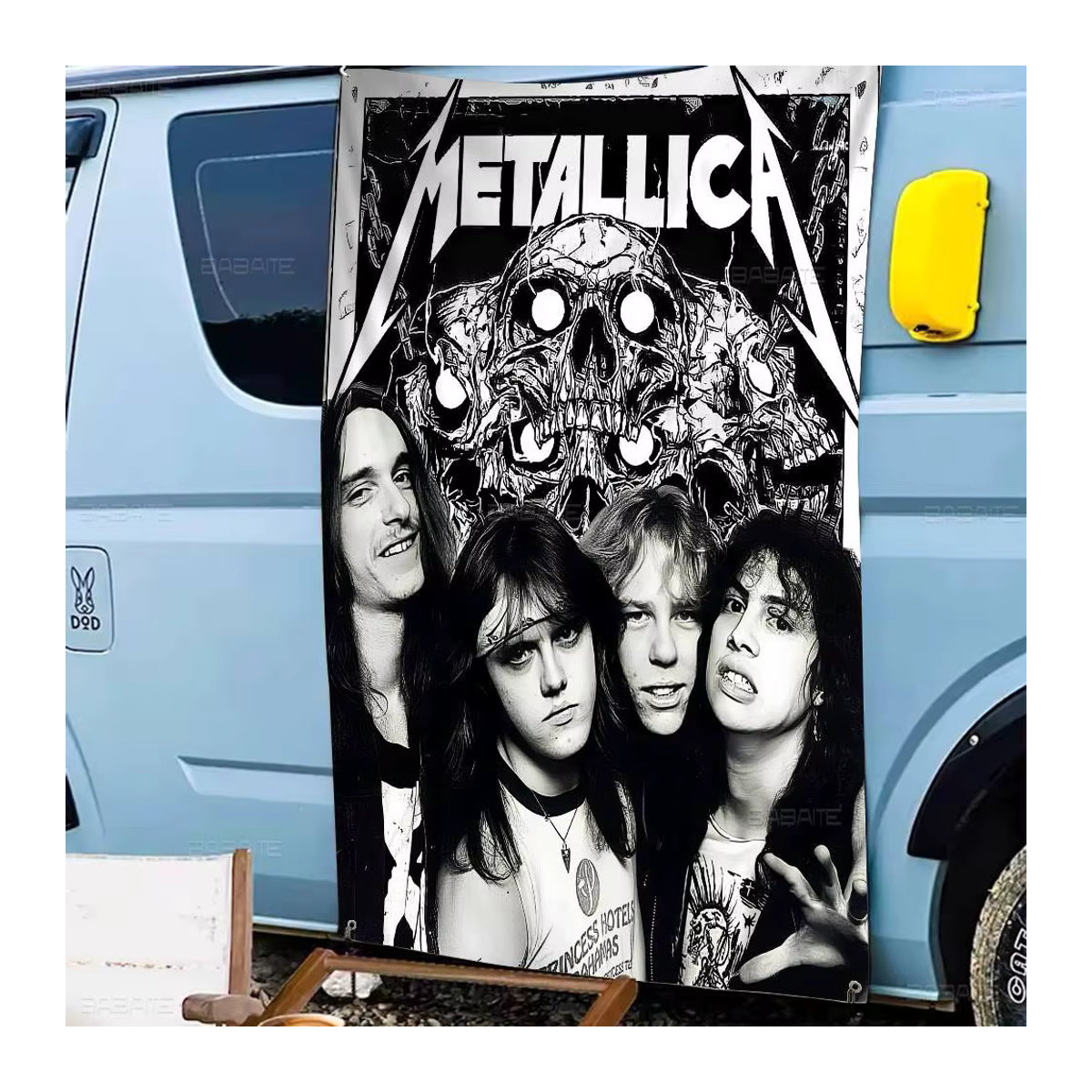 Metallica DIY-Flagge Wandkunst in Schwarz und Weiß für Wohnzimmer und Zuhause - Bild 4
