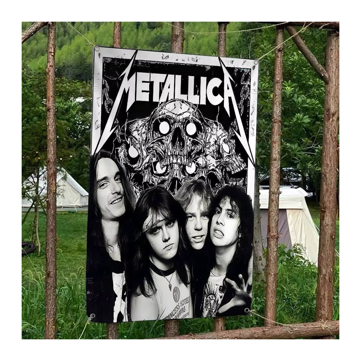Metallica DIY-Flagge Wandkunst in Schwarz und Weiß für Wohnzimmer und Zuhause - Bild 5