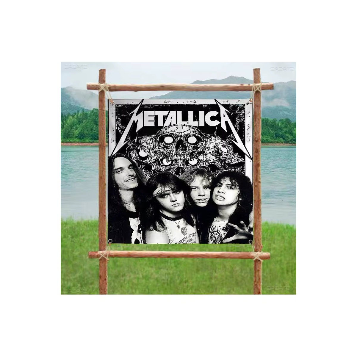 Metallica DIY-Flagge Wandkunst in Schwarz und Weiß für Wohnzimmer und Zuhause - Bild 7