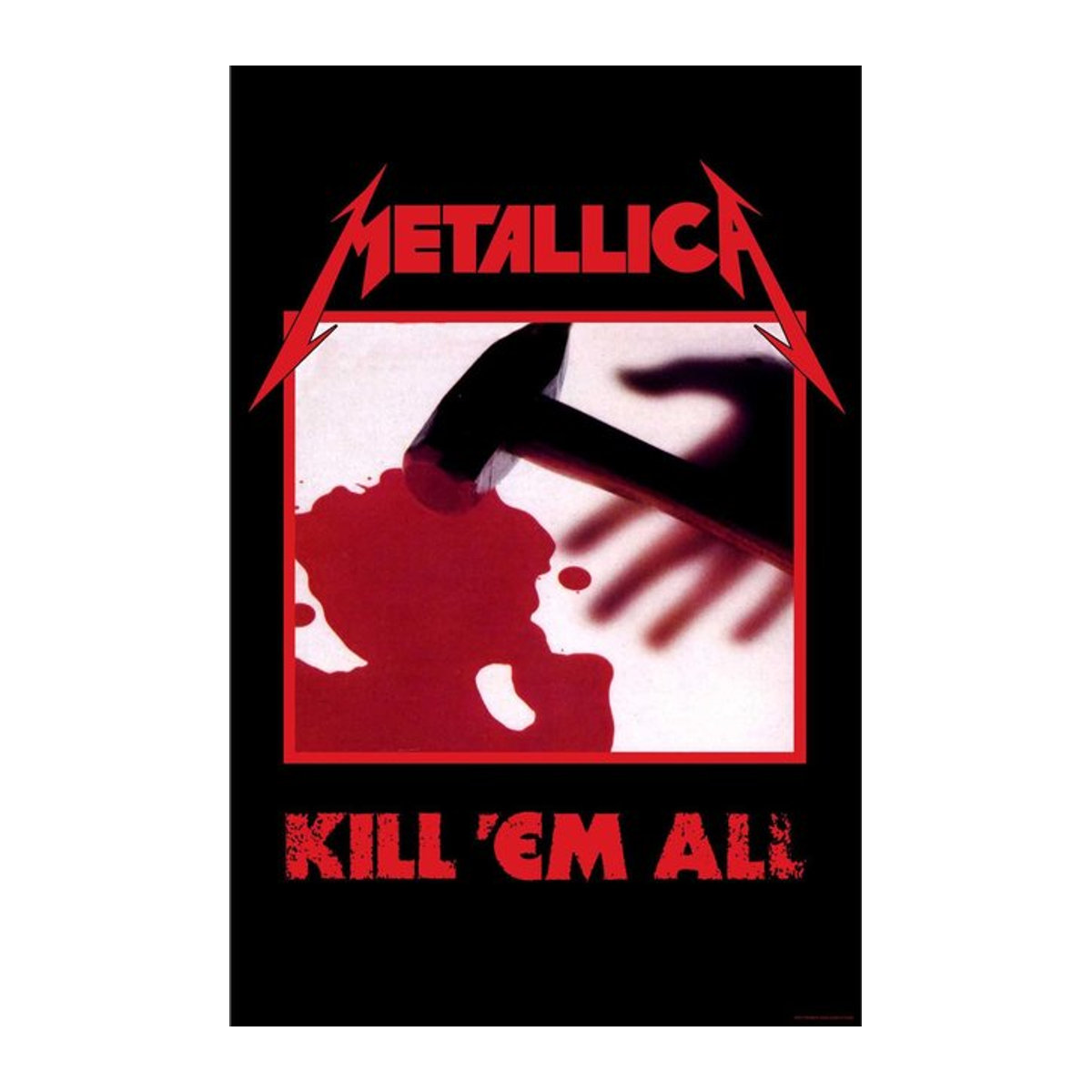Metallica Kill Em All Textilposter aus Polyester in Rot/Schwarz, Breite: 106 cm - Bild 1