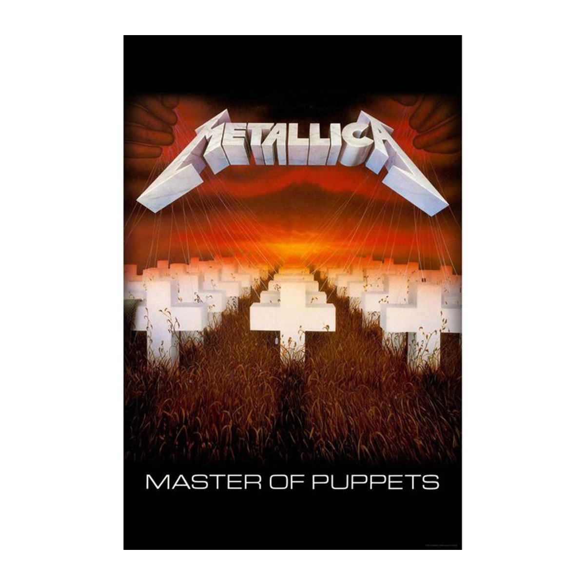 Metallica Master Of Puppets Textilposter aus Baumwolle, weiß/schwarz, Breite: 106 cm - Bild 1