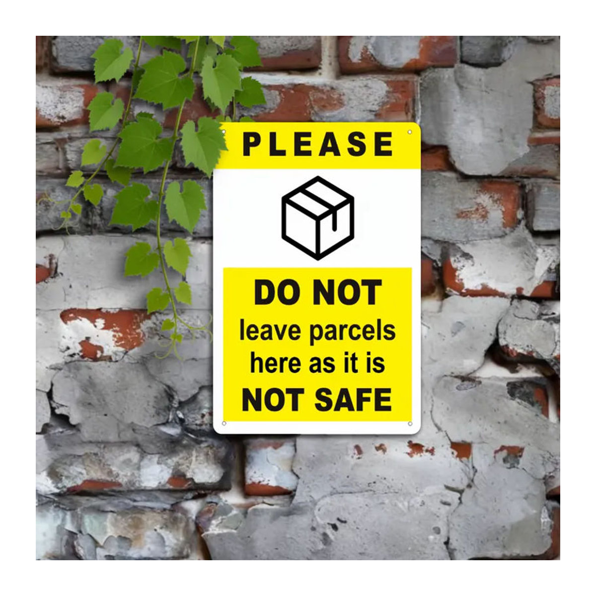Metallschild CIFBUY Do Not Leave Packages Here gelb rustikale Wanddekoration B: 30 cm, H: 20 cm - Bild 6