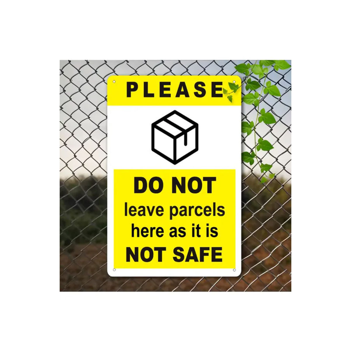 Metallschild CIFBUY Do Not Leave Packages Here gelb rustikale Wanddekoration B: 30 cm, H: 20 cm - Bild 7