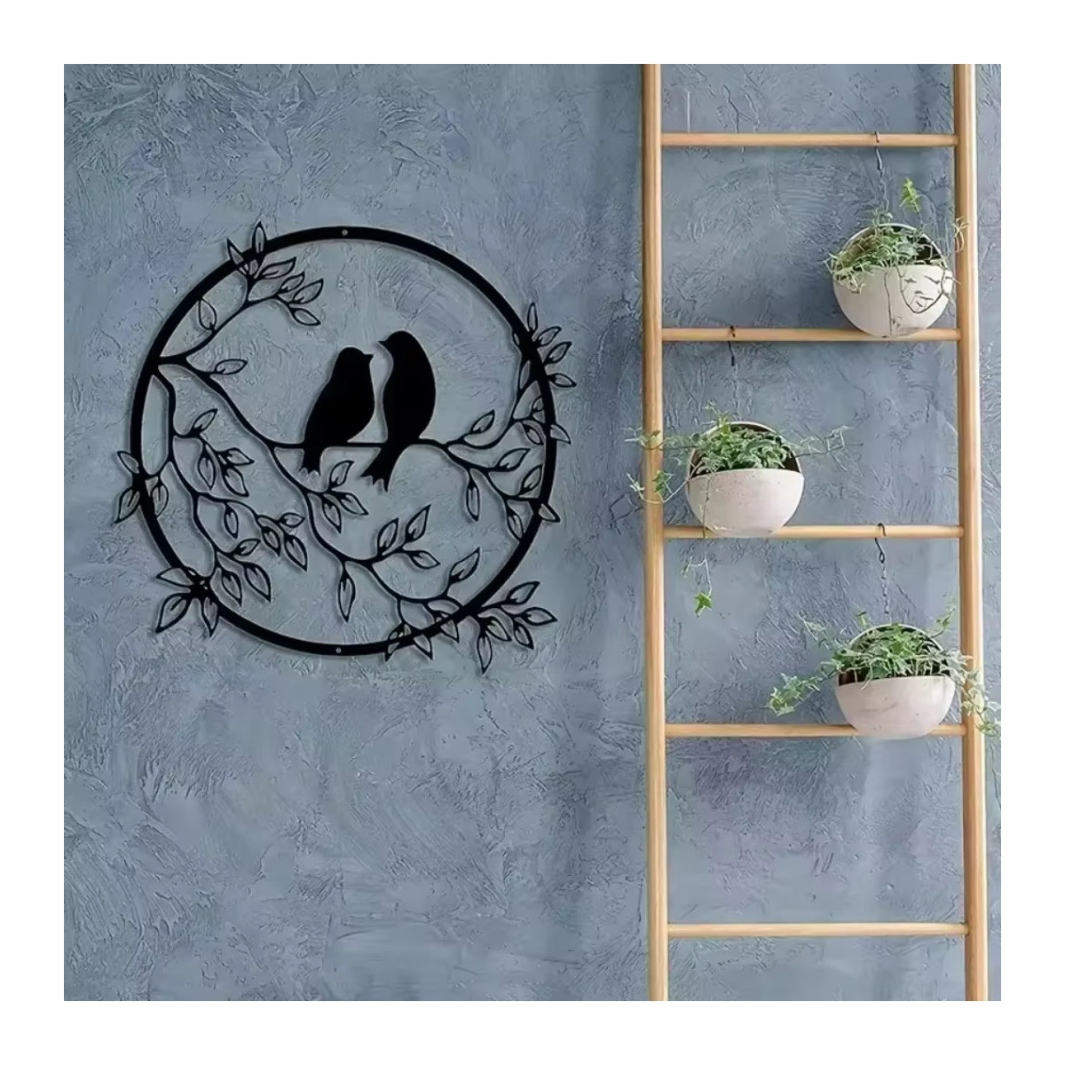 Metallwandkunst Vogel auf Ast von CIFBUY in Schwarz, minimalistische Wanddekoration zur Wandmontage - Bild 5