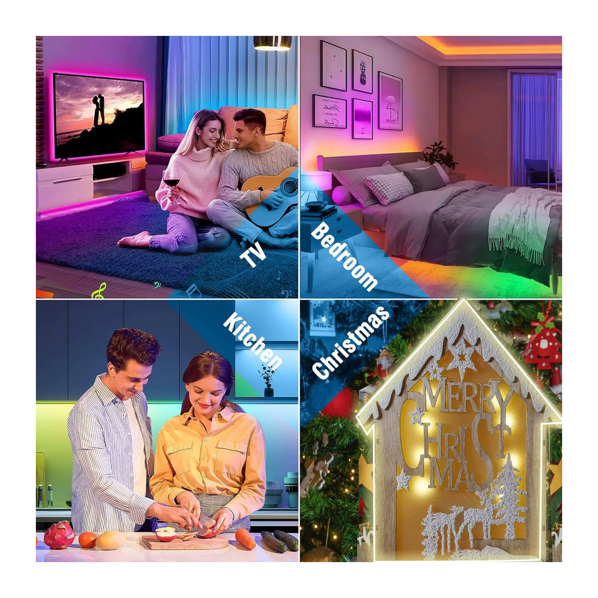 Mexllex RGB-LED-Neon-Lichterkette mit App- und Fernbedienung sowie Musik-Synchronisierung, wasserdicht für Innen- und Außenbereich - Bild 6
