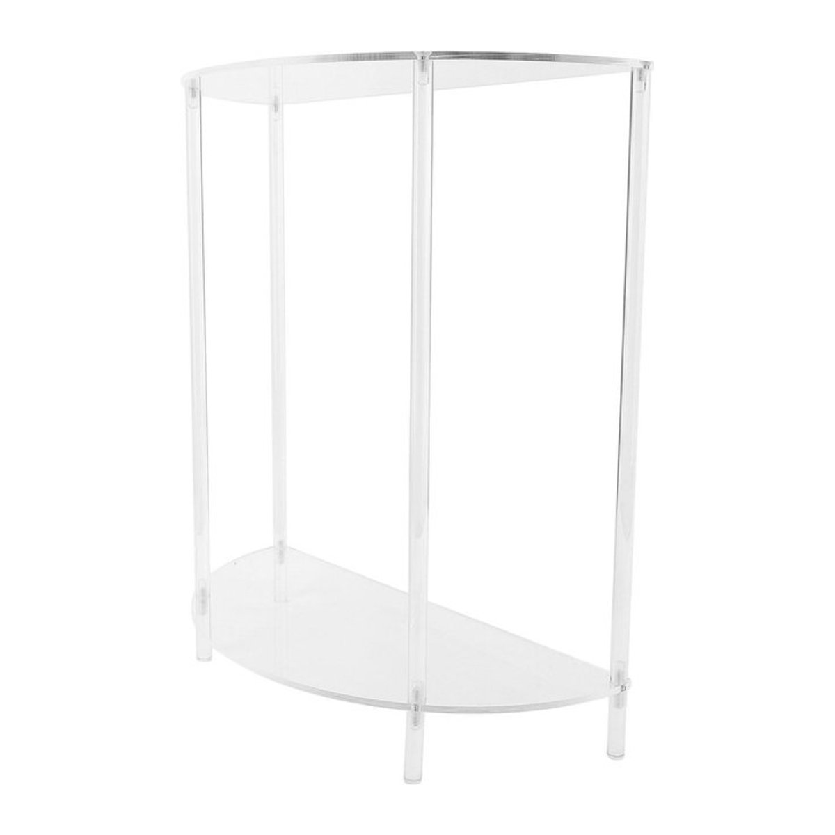 mfySpace Acryl-Beistelltisch Halbellipse in Transparent mit 2 Etagen, B/T/H: 45 x 41 x 41 cm - Bild 1
