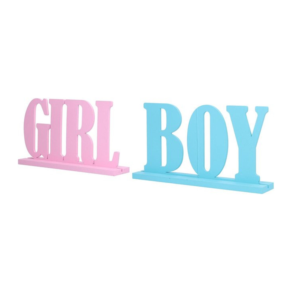 mfySpace Holzschilder zur Tischdekoration für Gender-Reveal-Partys und Babypartys in Blau und Rosa - Bild 1