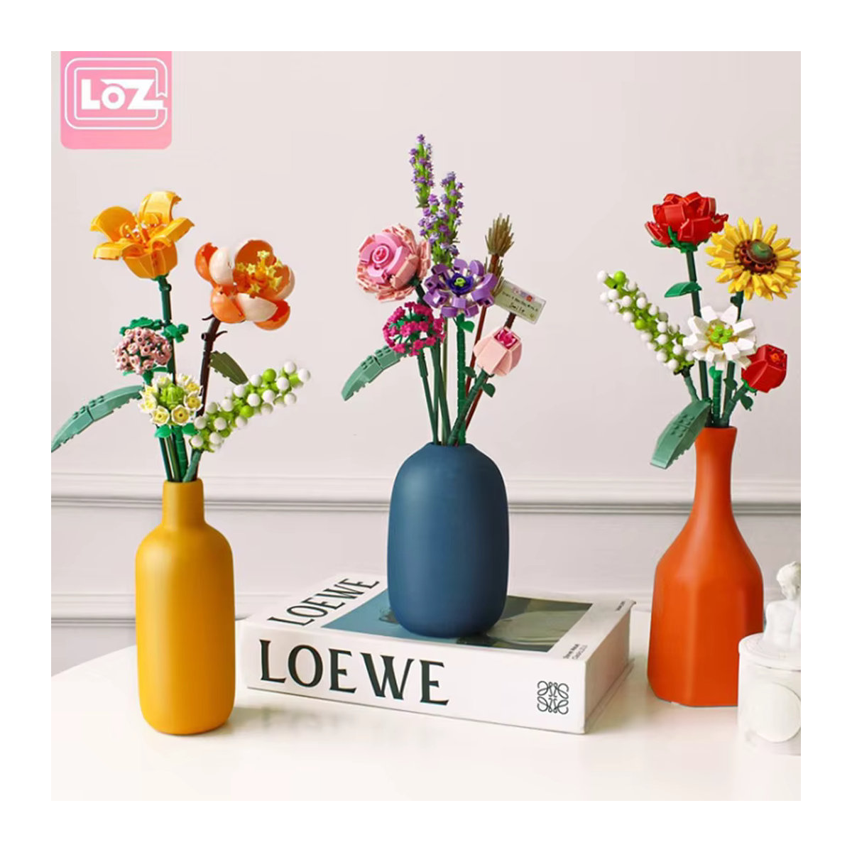 MIANQI TOY Blumenstrauß Bausteine MOC Set mit romantischen Rosen als DIY Dekoration für Mädchen in Mehrfarbig - Bild 3
