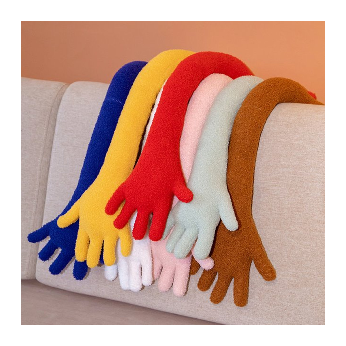 MIAOOWA Palmen Plüschkissen Buntes Palmen Teddy Samtkissen zur Dekoration, B/H: 80 x 160 cm, Mehrfarbig/Blau - Bild 1