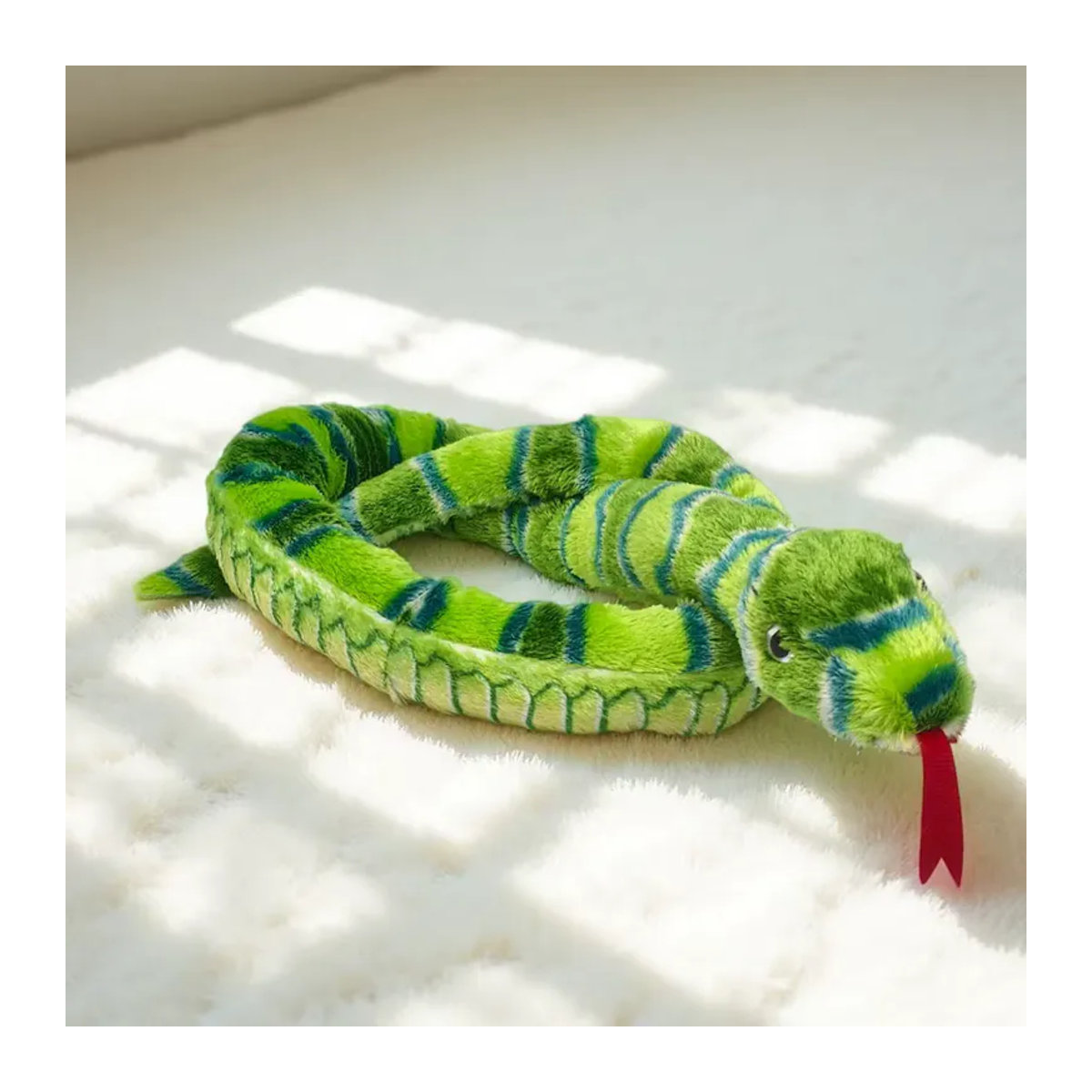 MIAOOWA Set aus 5 realistischen Plüsch-Schlangen in Gelb und Mehrfarbig als dekorative Tierfiguren aus Textil - Bild 2