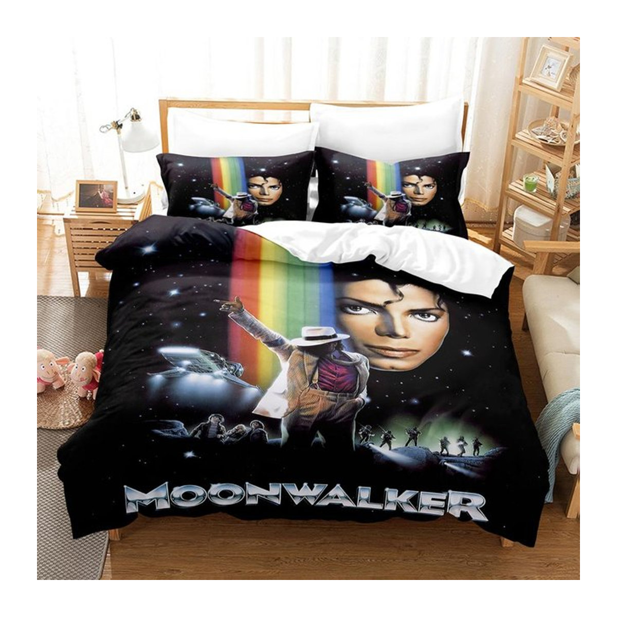 Michael Jackson Bettwäsche-Set Multicolor mit Reißverschluss, B/H: 135 x 200 cm - Bild 1