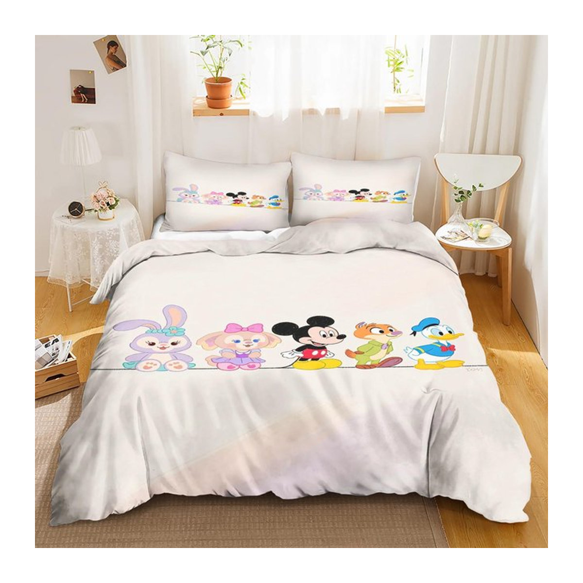 Mickey Cartoon Bettwäscheset mit Kissenbezug Multicolor, B/H: 172 x 218 cm - Bild 1