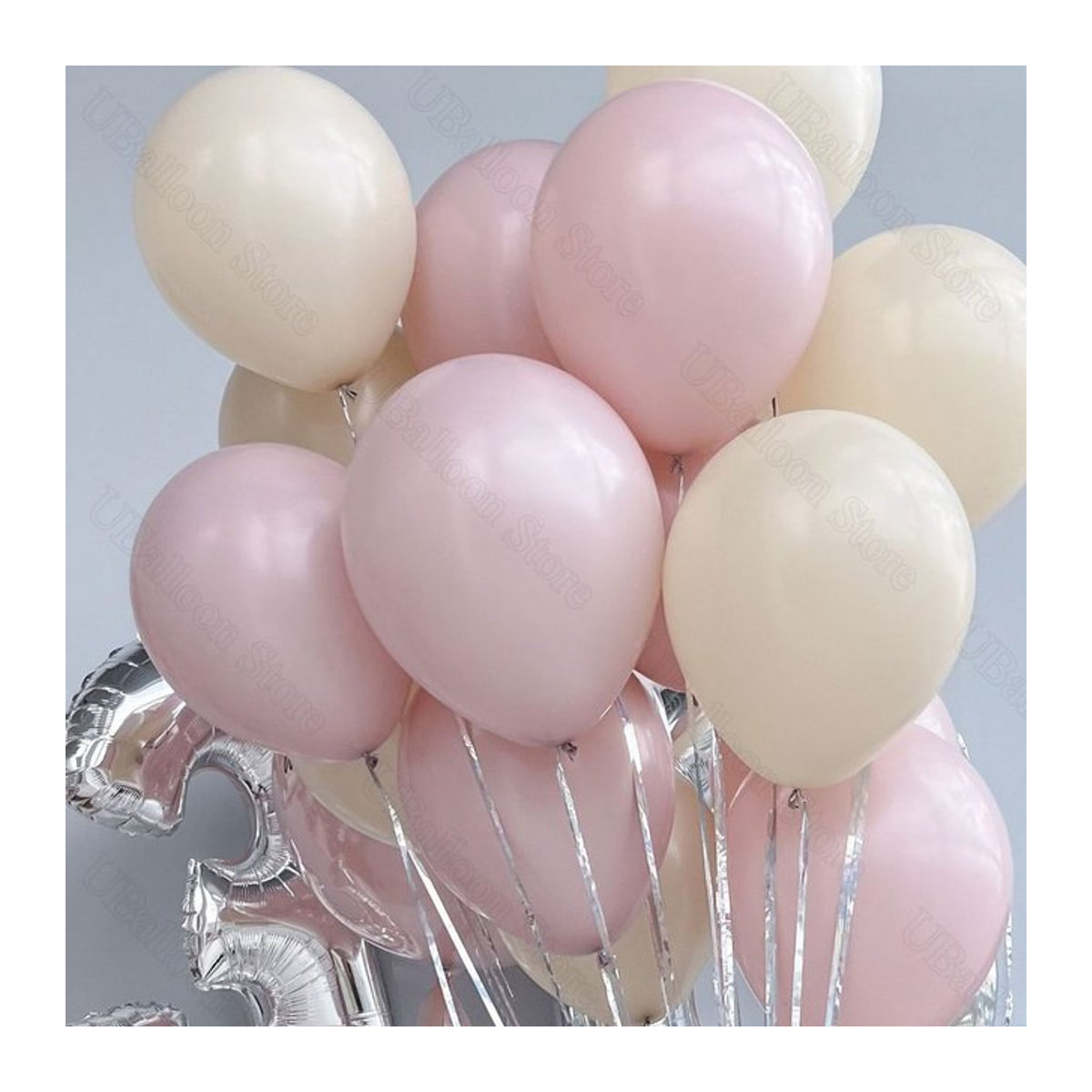 MicroPlush Boho Latexballons in Rosa und Weiß mit Sand-Effekt, Durchmesser: 25,4 cm, ideal für Geburtstag, Hochzeit oder Babyparty - Bild 1