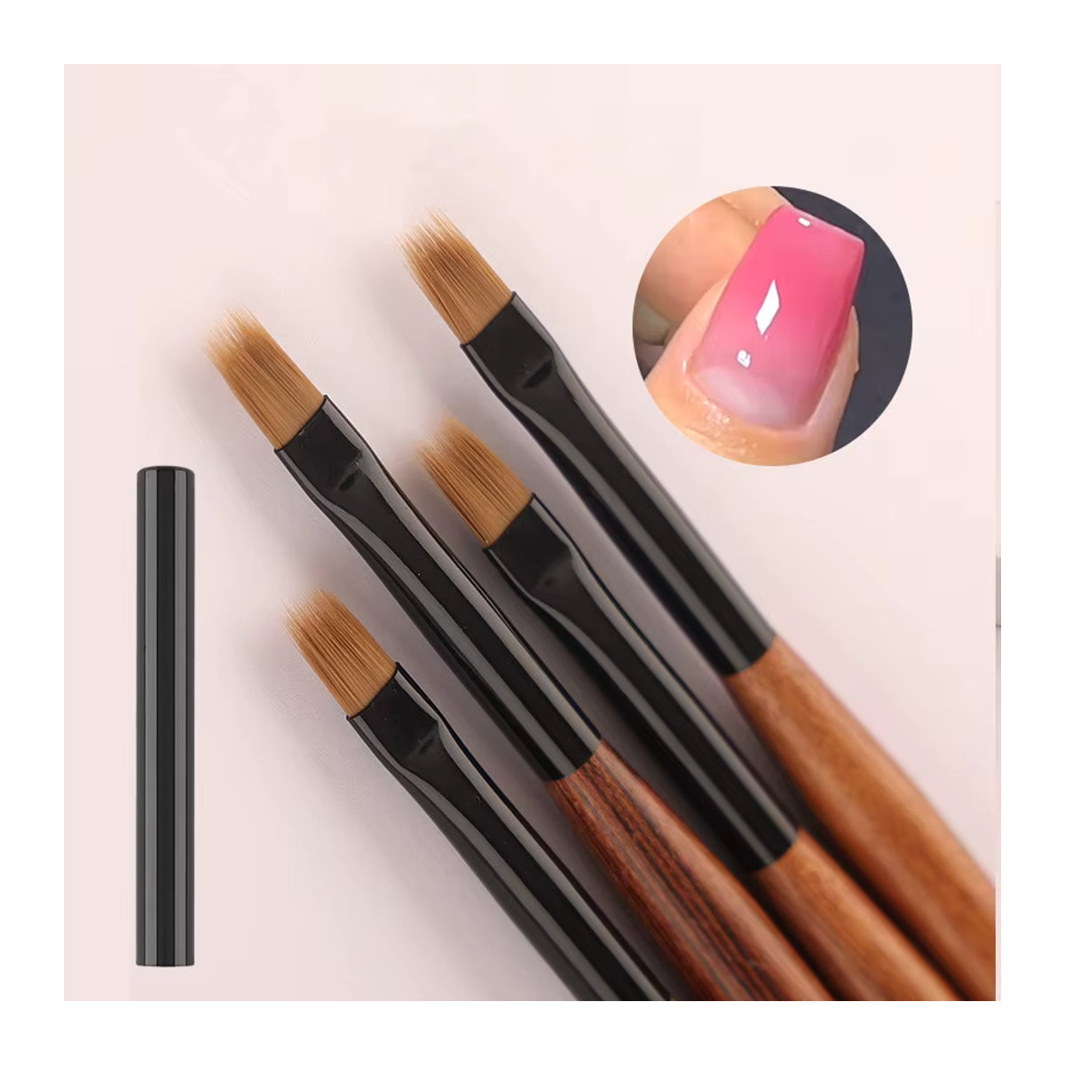 Mifanxi Nagelmalstift mit rundem Holzgriff für Ombre- und Farbverlauf-Designs in Braun - Bild 6