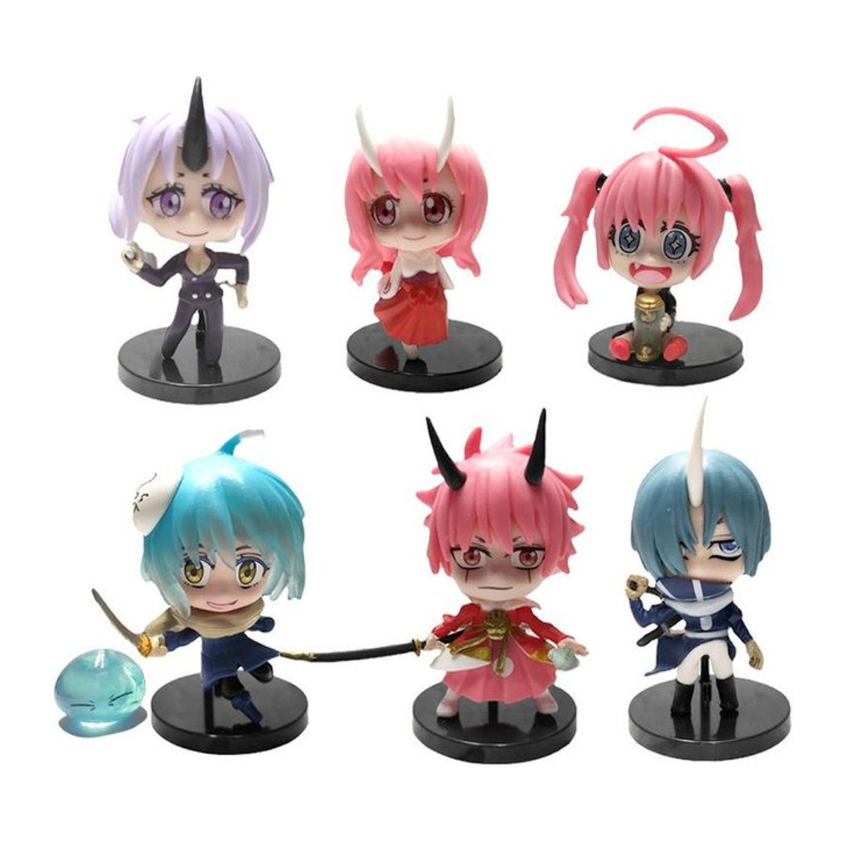 MIFEN Anime-Figuren Set Tensei Shitara Slime Datta Ken mit Rimuru Tempest, Benimaru, Shuna und Shion, 6er-Pack, Multicolor, PVC - Bild 1
