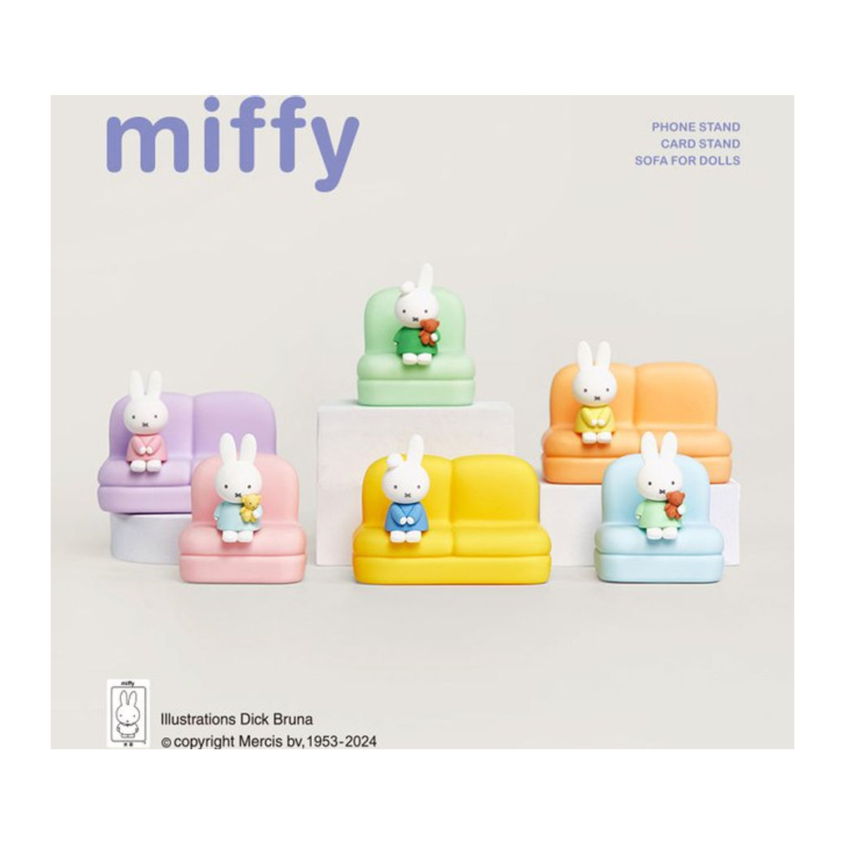 Miffy Cartoon Telefonständer Figur als dekoratives Ornament in Weiß aus Kunststoff - Bild 1