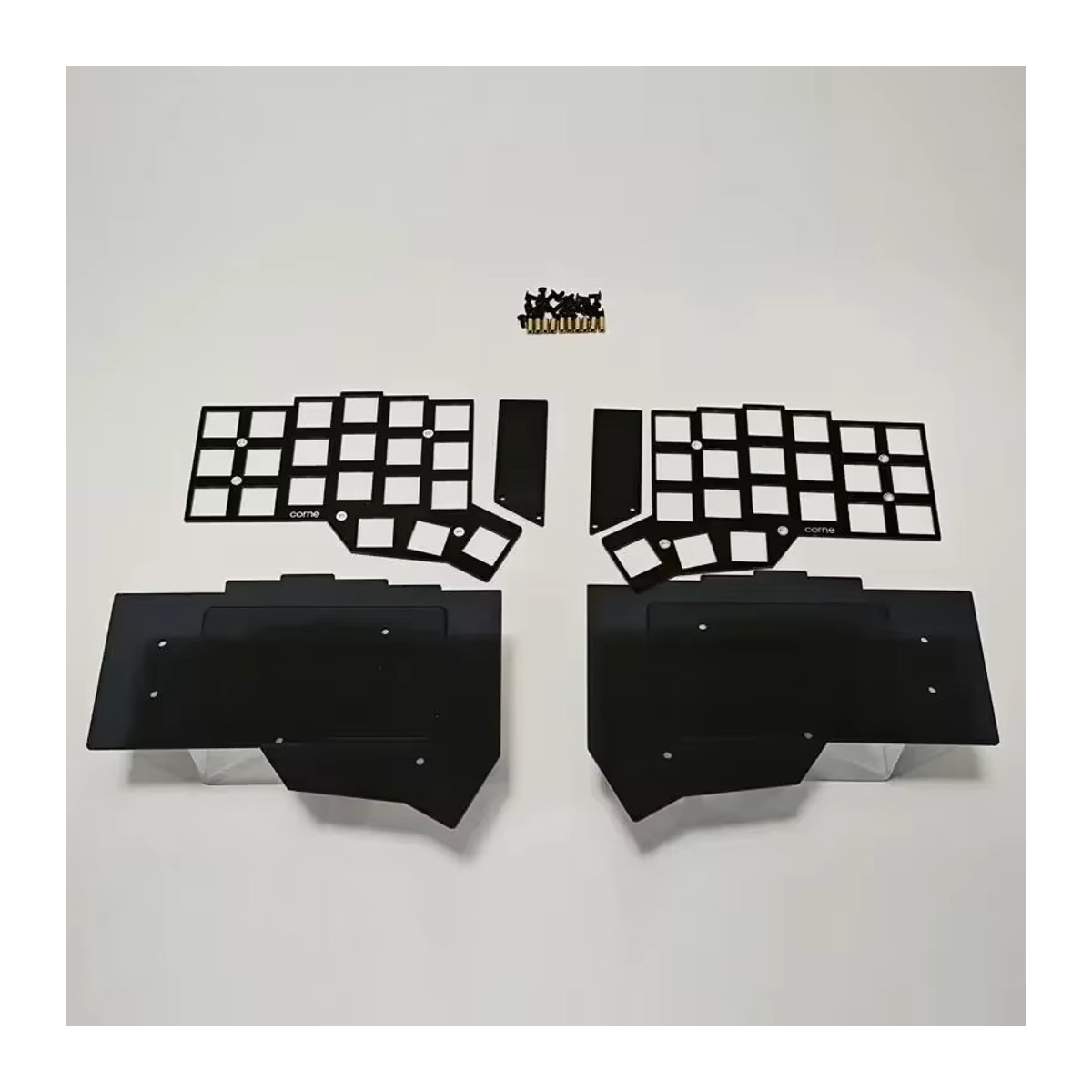 MiFuny Corne Crkbd Split Keyboard Case Kit Acryl Bodenplatte für Corne V3.0.1 Cherry Split Custom Keyboard, transparent - Bild 2