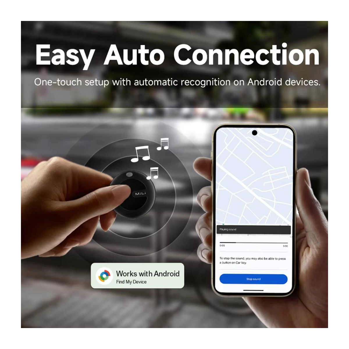 MiLi MiTag Go Smart Tracker Anti-Lost Device für Android mit Google Find My Device, Schwarz, Minimalistisches Design - Bild 2
