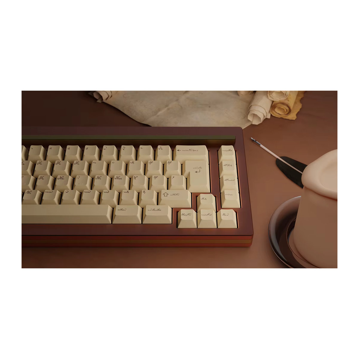 Milky Way MW Voynich PBT Keycaps Sub Cherry Profil Mods Kit Alpha Kit für mechanische Tastaturen, mehrfarbig - Bild 3