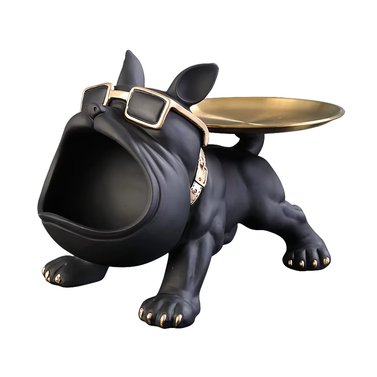 Milsccat Französische Bulldogge Tischdekoration aus Kunstharz in Schwarz im skandinavischen Design - Bild 4