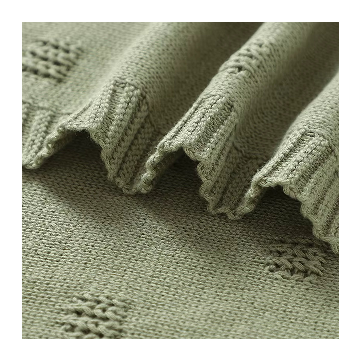 Mimixiong Babydecke aus weicher Baumwolle gestrickt für Neugeborene und Kinderwagen, B/B: 100 x 80 cm - Bild 3