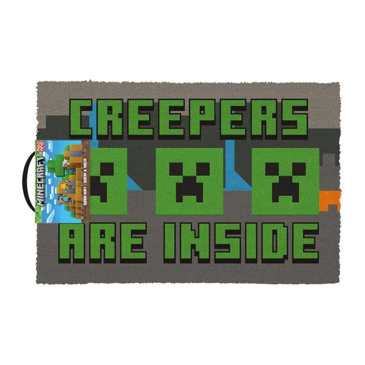 Minecraft Creeper Kokosfußmatte in Grau/Grün, Breite: 60 cm - Bild 1