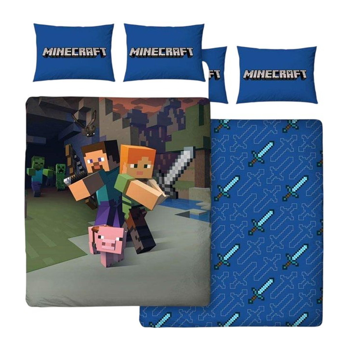Minecraft Good Guys Wendebettwäsche-Set Single schwarz - Bild 1
