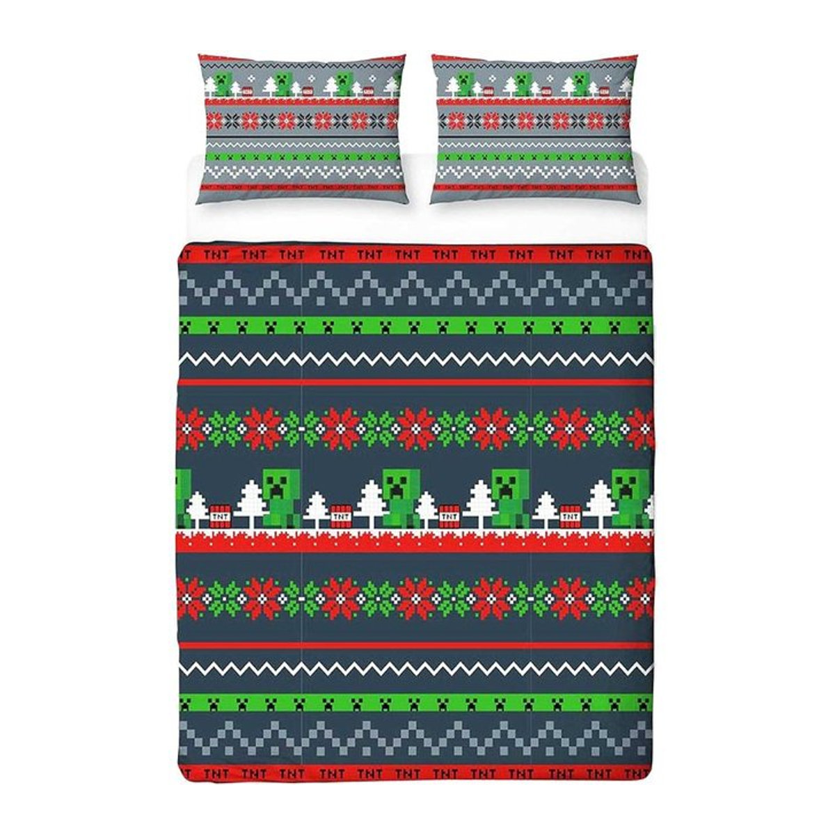 Minecraft Weihnachten Wendebettwäsche-Set Single Schwarz - Bild 1