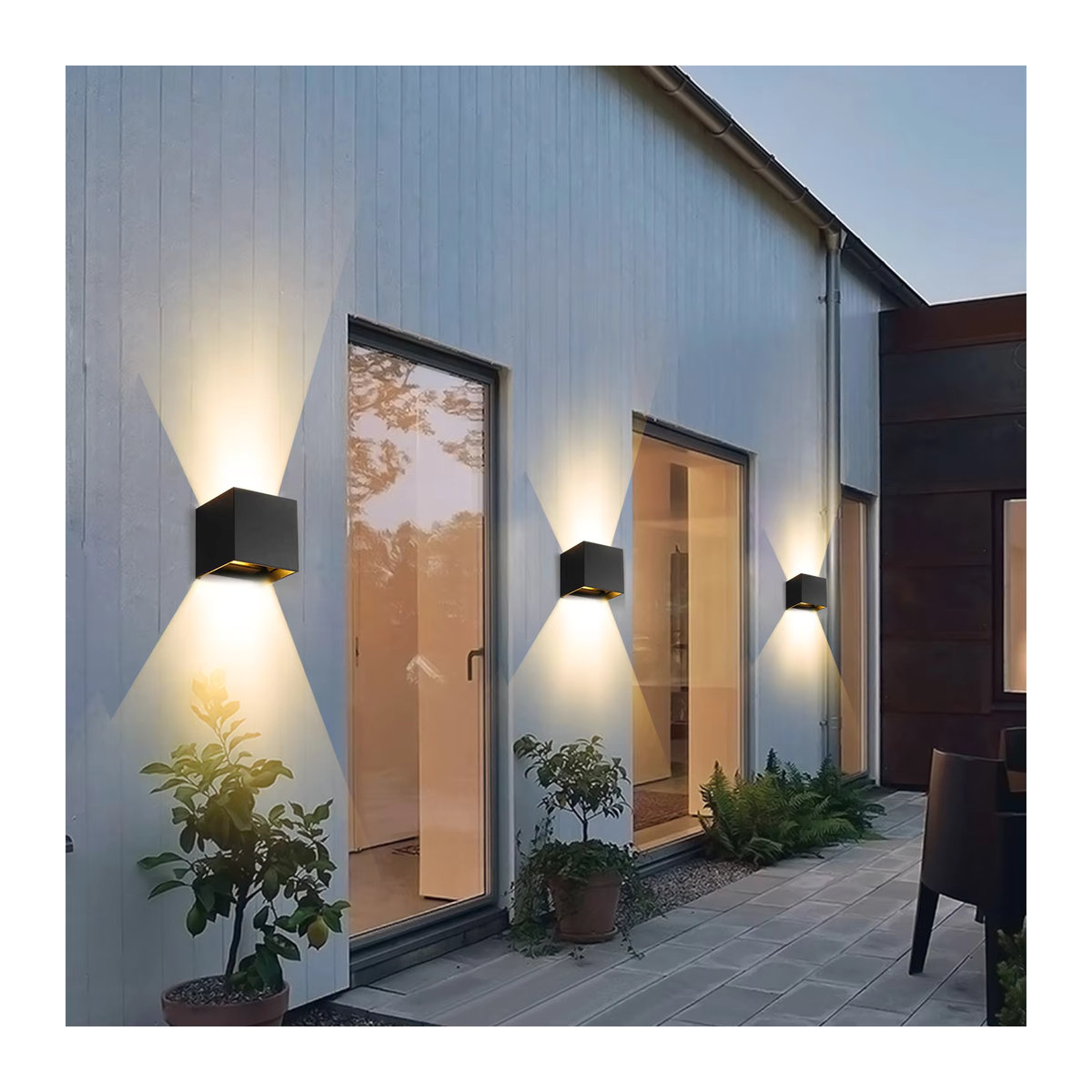 MING&BEN Moderne LED-Außenleuchte in Schwarz, IP65 wasserdicht, 7 W, verstellbarer Winkel für Garten und Landschaft - Bild 4