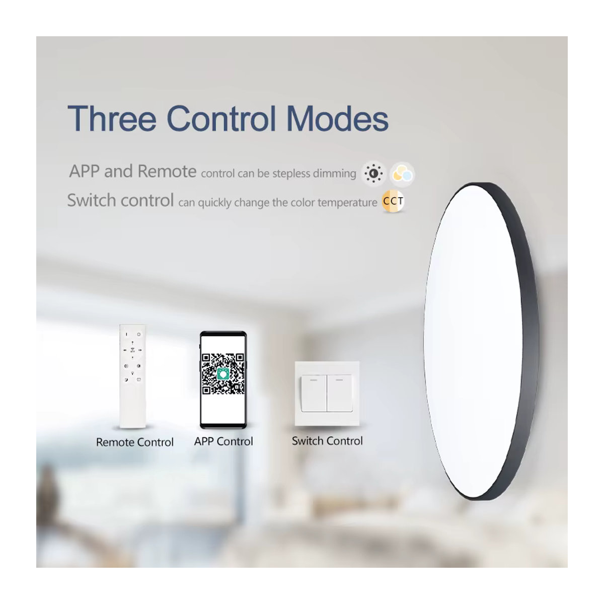 MING&BEN Moderne LED Deckenleuchte Rund Ultradünn Dimmbar mit App und Fernbedienung für Wohnzimmer Schlafzimmer und Badezimmer - Bild 2