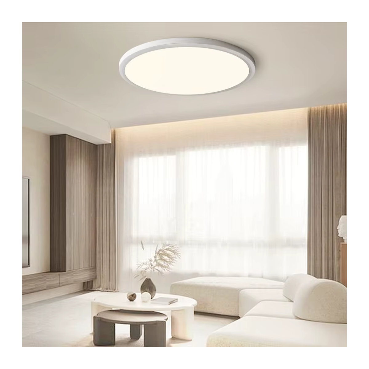 MING&BEN Ultradünne LED-Deckenleuchte in Weiß für Wohnzimmer, Schlafzimmer und Küche - Bild 3