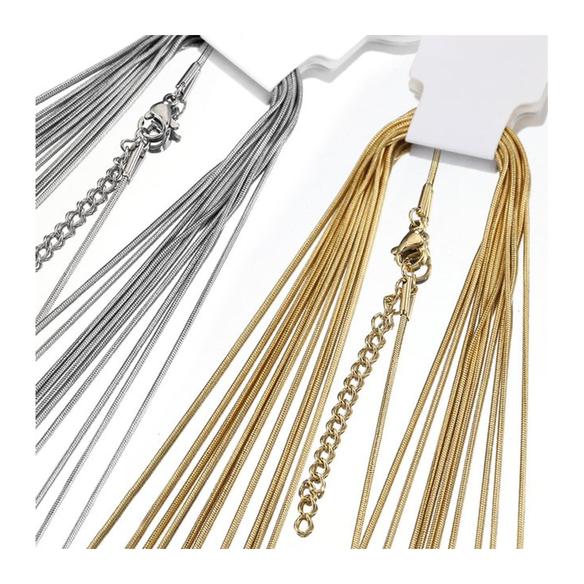 MINGXUAN Edelstahl Schlangenkette Set für DIY Schmuckherstellung in Silber und Gold, 10 Stück - Bild 1