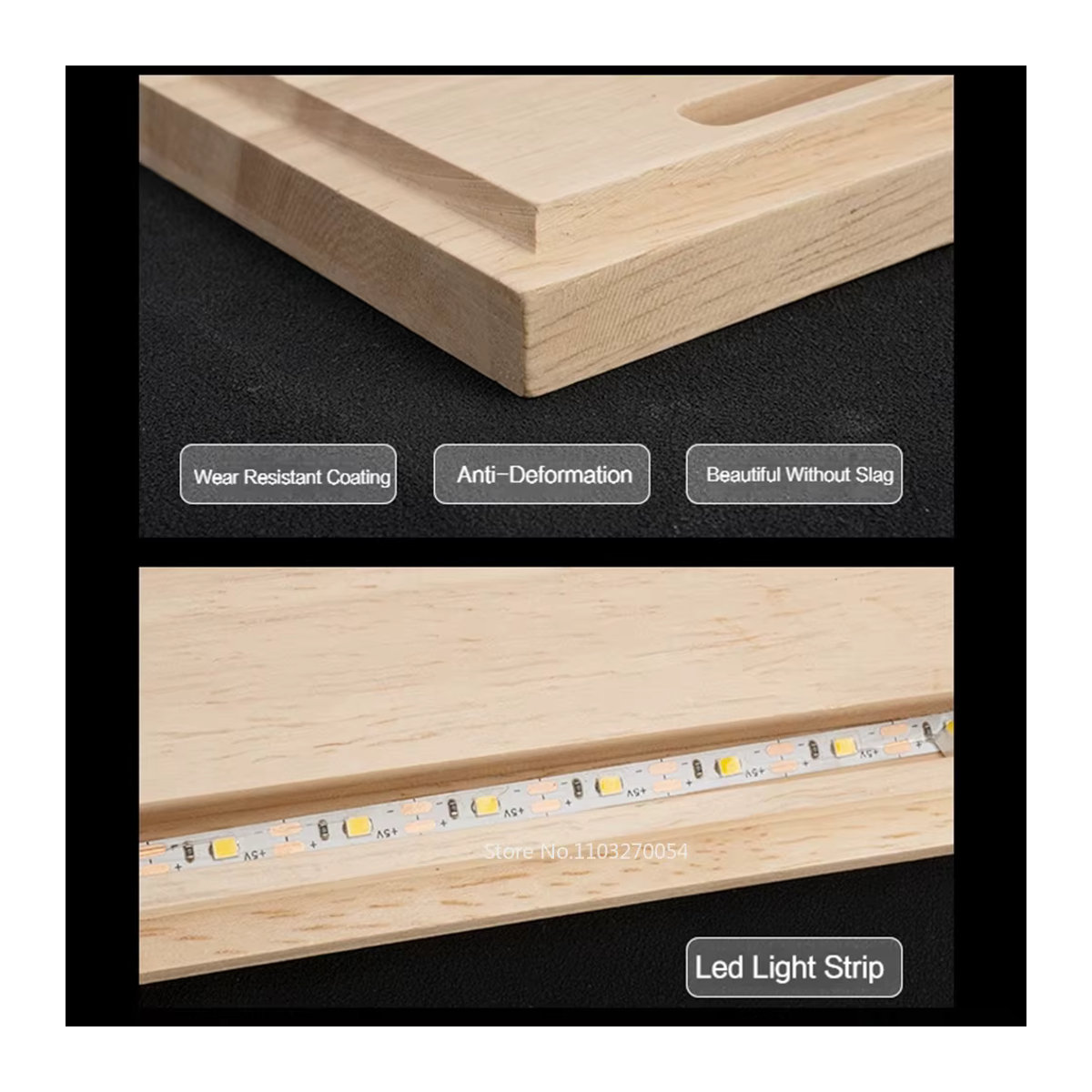 MINI AUTO Acryl Display Box mit LED-Licht und Holzsockel für Modellautos in den Maßstäben 1/32, 1/24 und 1/9, transparente Staubschutzbox aus Kunststoff und Holz - Bild 3