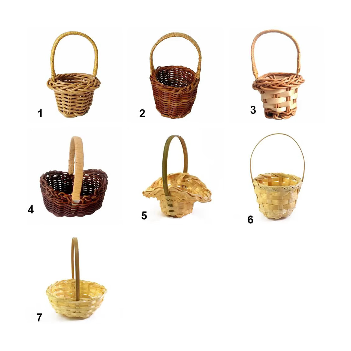 Mini Geflecht Blumenkörbe mit Griff für Hochzeiten und Partys als Dekorationszubehör für Blumenarrangements - Bild 5