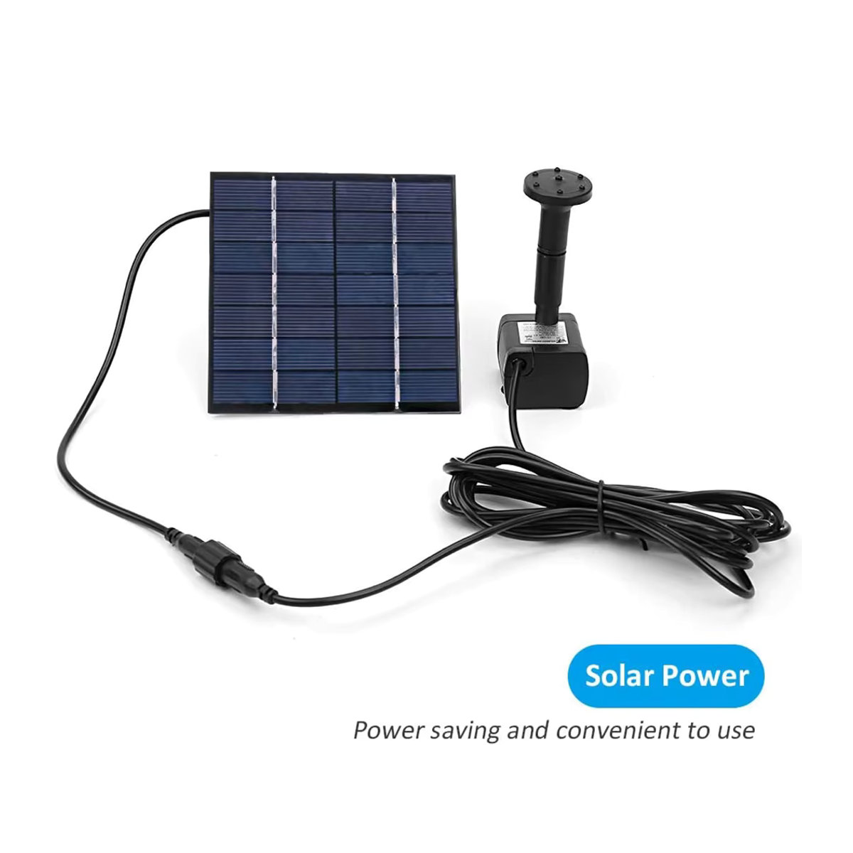 Mini Solar Brunnenpumpe Set mit Solarpanel für Garten und Pool in Schwarz - Bild 5