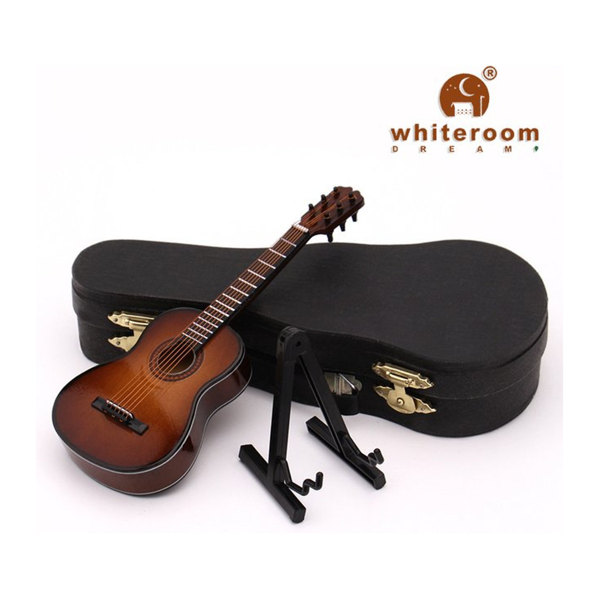 Miniatur Musikinstrumente Set für Puppen mit Violine, Gitarre und Ukulele in Braun aus Holz - Bild 1