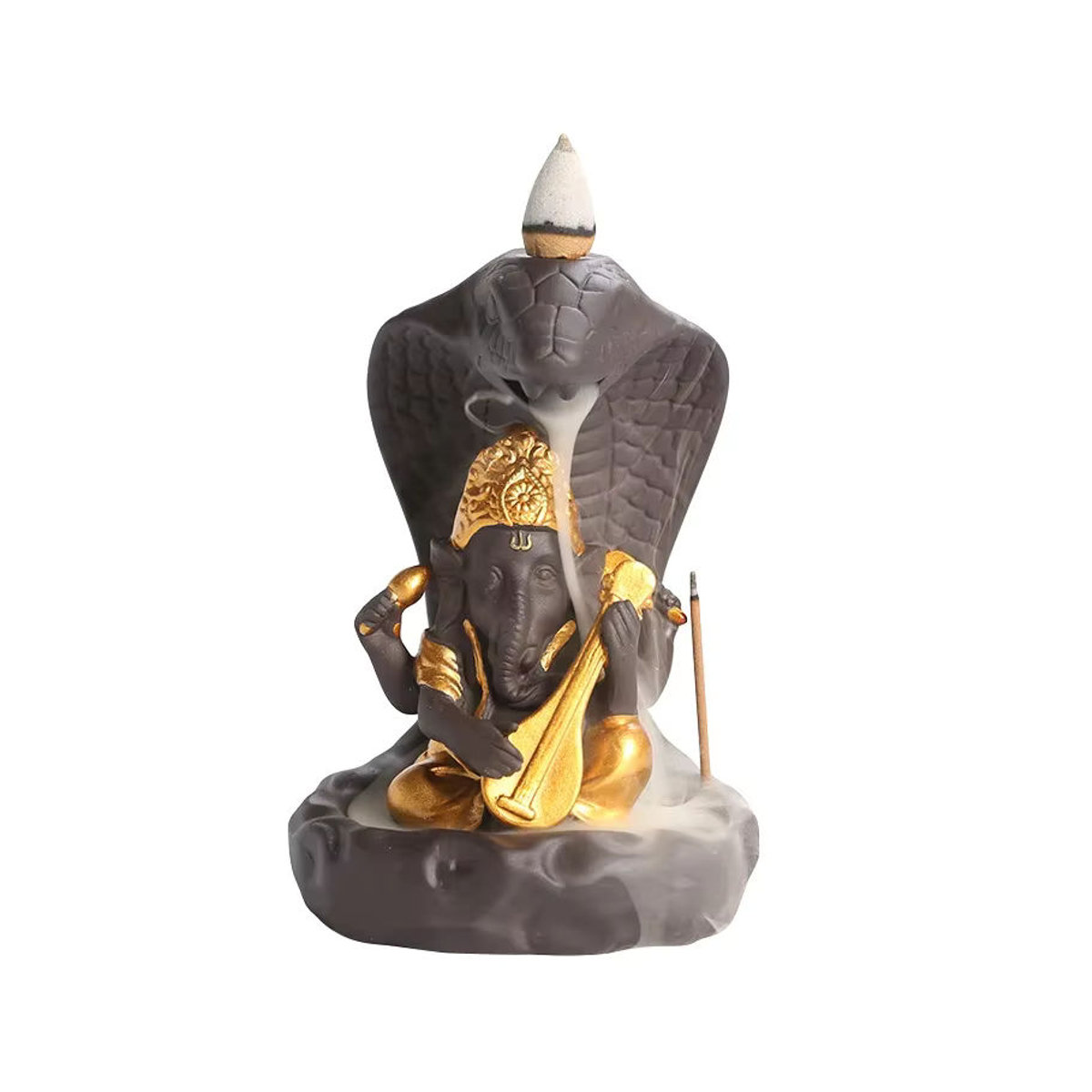 MINIDEAL Buddha Rückfluss-Räuchergefäß aus Keramik in Lila und Schwarz für orientalische Dekoration - Bild 4