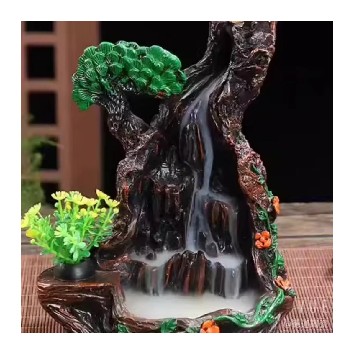 MINIDEAL Handgemachter Weihrauchbrenner aus Kunstharz mit Wasserfall-Effekt und Landschaftsdesign in Mehrfarbig - Bild 4