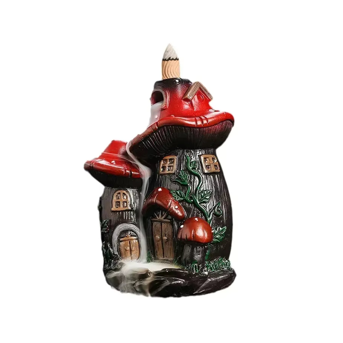 MINIDEAL Harz Pilz Haus Rückfluss Weihrauch Brenner für Räucherkegel als kreative Dekoration für Halloween und Weihnachten - Bild 2