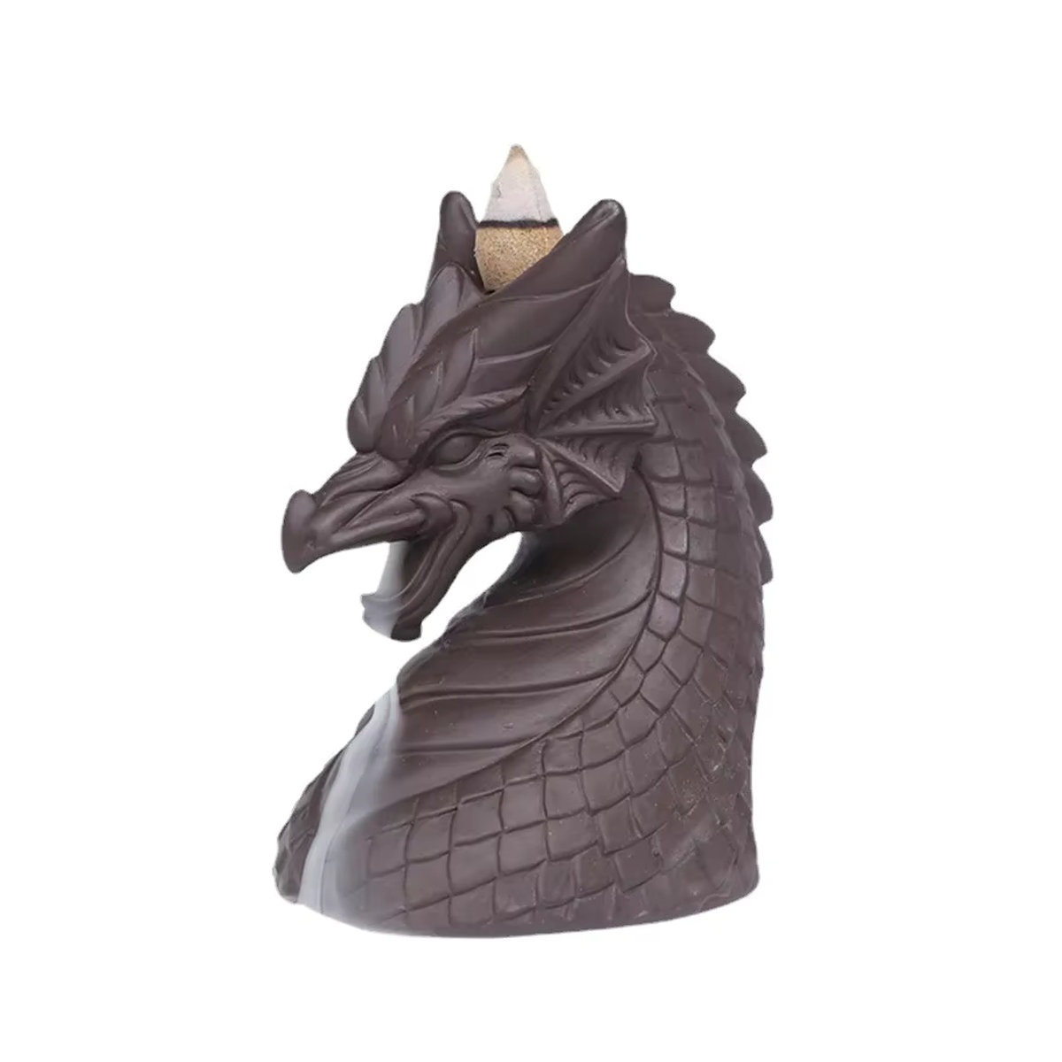 MINIDEAL Keramik Rückfluss-Weihrauchbrenner Drachen Design Vintage Grau - Bild 5