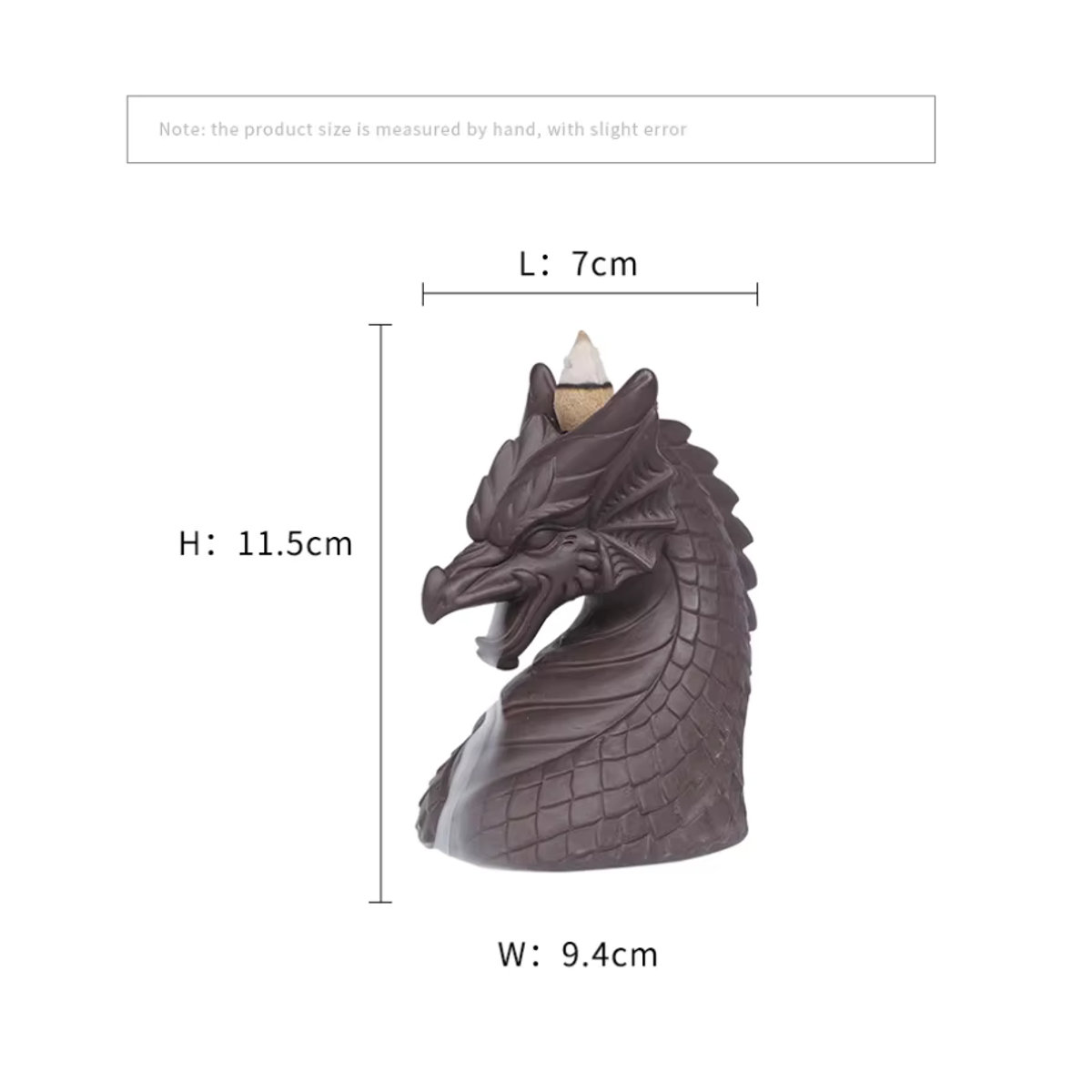 MINIDEAL Keramik Rückfluss-Weihrauchbrenner Drachen Design Vintage Grau - Bild 6