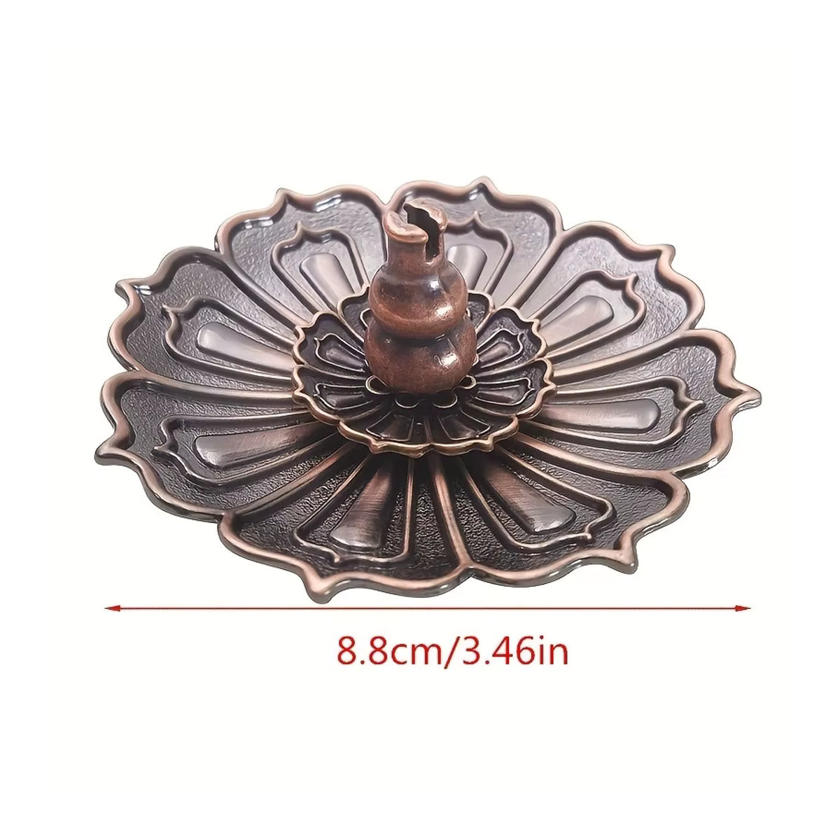 MINIDEAL Lotus-Räucherstäbchenhalter aus Metall in Kupfer, dekorativer Räucherkegel im Blumen-Design - Bild 2
