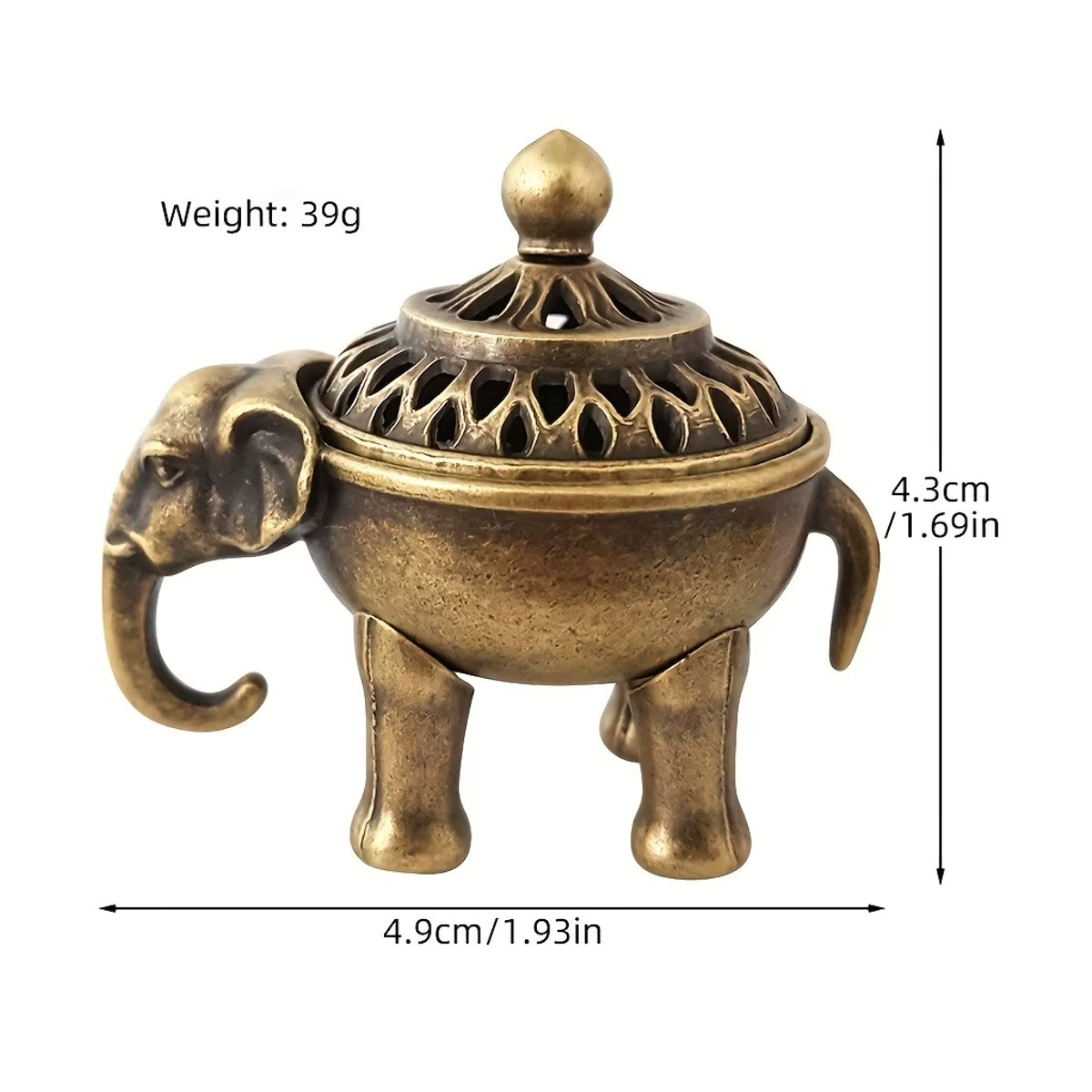 MINIDEAL Mini Elefanten Weihrauchbrenner als kreatives Desktop-Ornament zur Dekoration für dein Zuhause - Bild 3