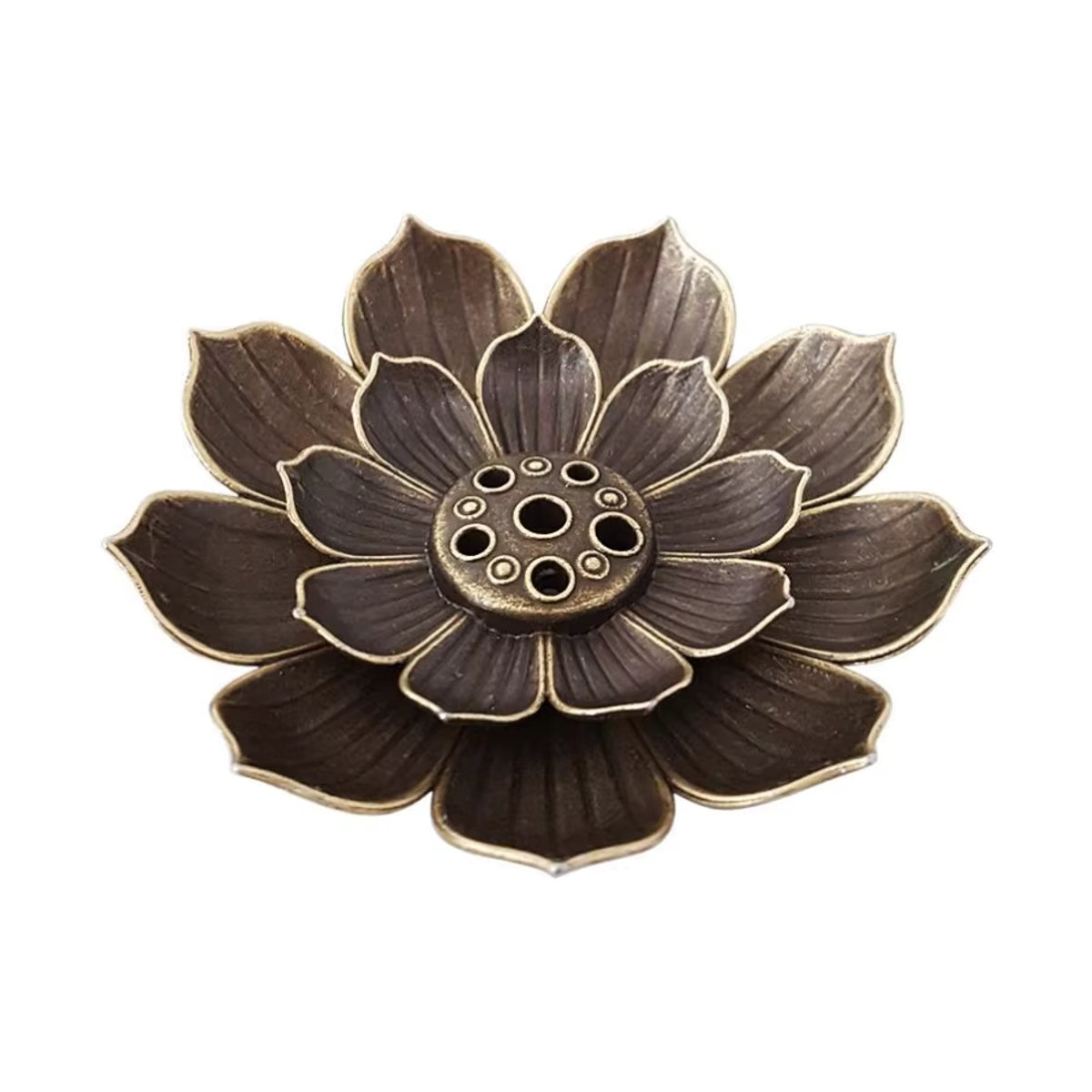 MINIDEAL Räucherstäbchenhalter aus Legierung mit Lotus-Design in Mehrfarbig für Zen-Meditation und Heimdekoration - Bild 2