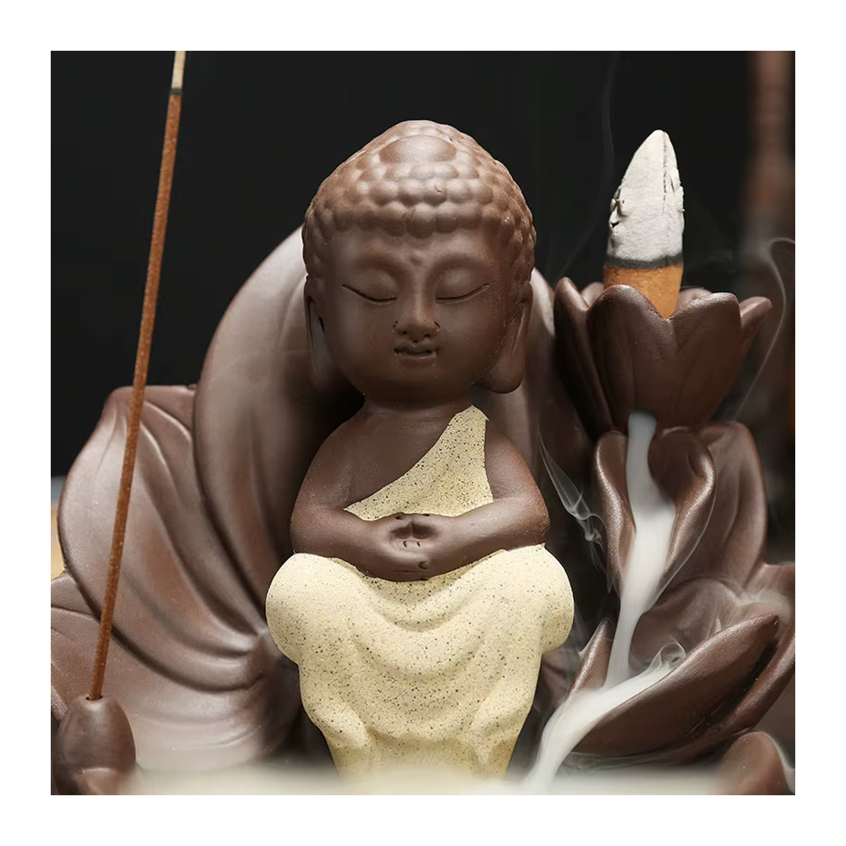 MINIDEAL Räucherstäbchenhalter Guanyin Lotus Base aus Keramik - Bild 2