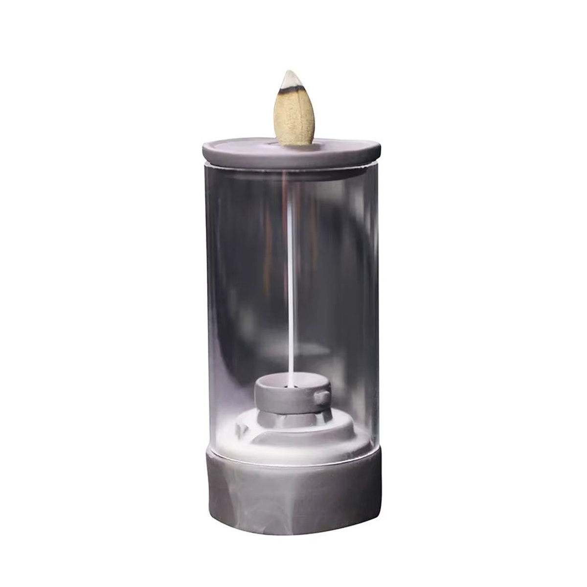 MINIDEAL Weihrauchbrenner Stein Mühle mit Wasserfall Rückfluss in Lila und Grau zur Aromatherapie - Bild 2